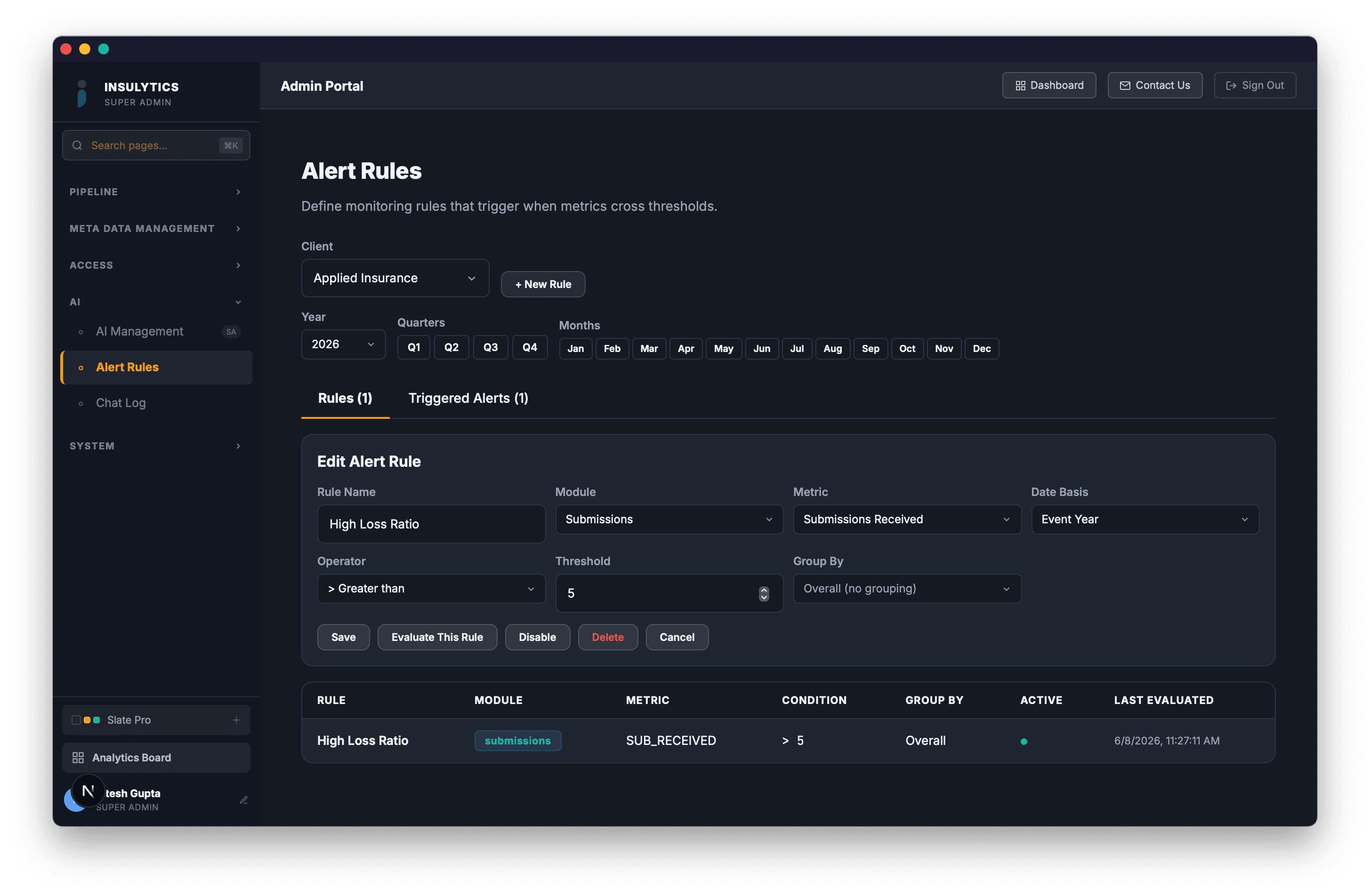 AI-powered alert rules configuration