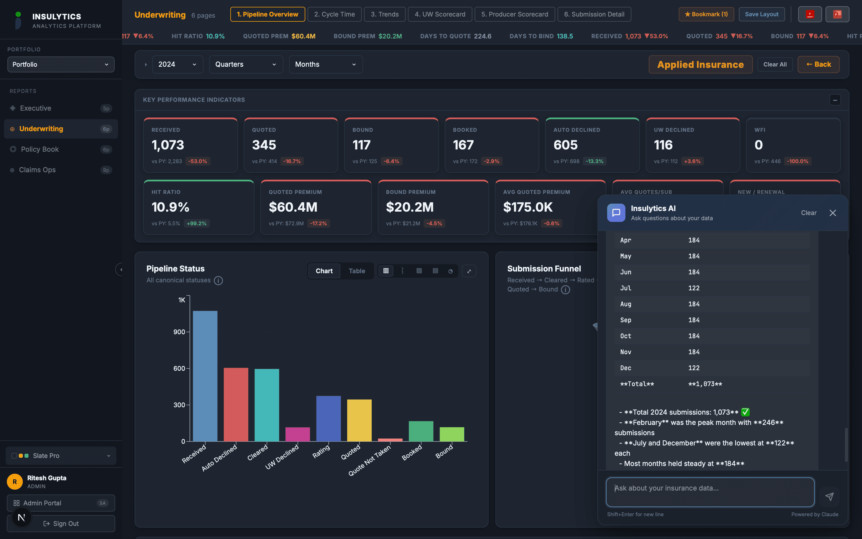 Insulytics AI — ask questions about your insurance data and get instant answers